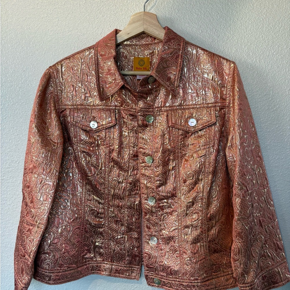 Ruby Rd metallic accent coat